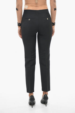 Pantaloni in Misto Mohair con Bottoni Logati