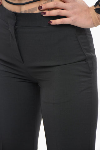 Pantaloni in Misto Mohair con Bottoni Logati