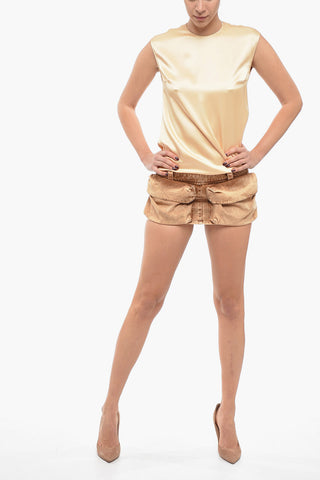 Micro Skirt Cargo in Denim Stone Washed