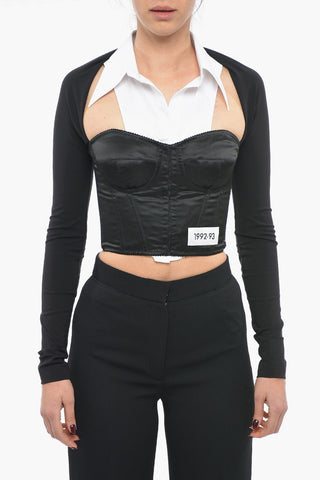 Bustier in Doppio Tessuto con Collo Italiano