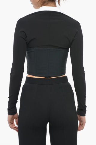 Bustier in Doppio Tessuto con Collo Italiano