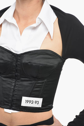 Bustier in Doppio Tessuto con Collo Italiano