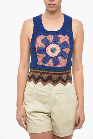 Top Smanicato in Lana Crochet
