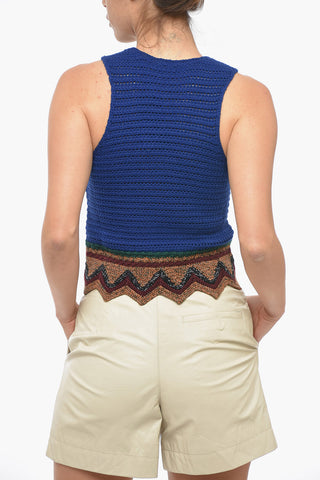 Top Smanicato in Lana Crochet