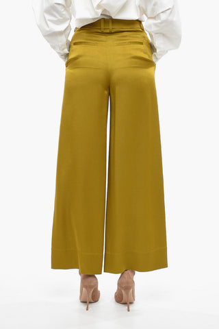 Satin Palazzo Pants with Belt Loops