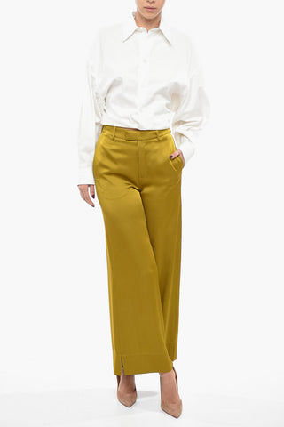 Satin Palazzo Pants with Belt Loops