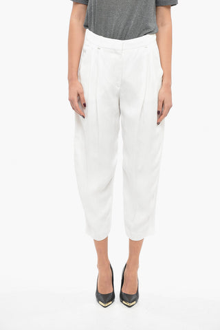 Pantaloni in Misto Lino a 2 Pinces