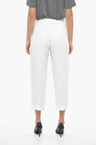 Pantaloni in Misto Lino a 2 Pinces