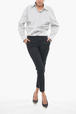 Pantaloni in Lana con Zip alla Caviglia