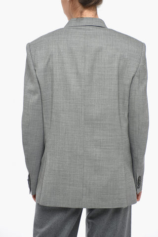 Double-breasted Oversized Blazer with Peak Lapel