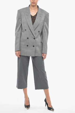 Double-breasted Oversized Blazer with Peak Lapel
