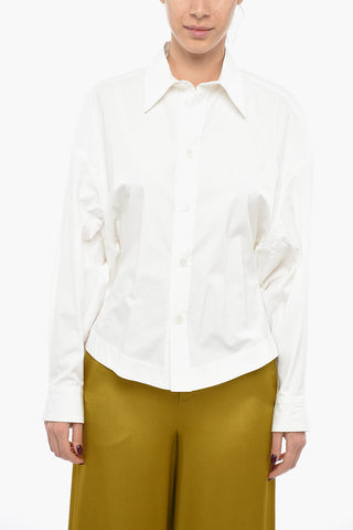 Cotton Blend Shirt with Batwing Sleeves