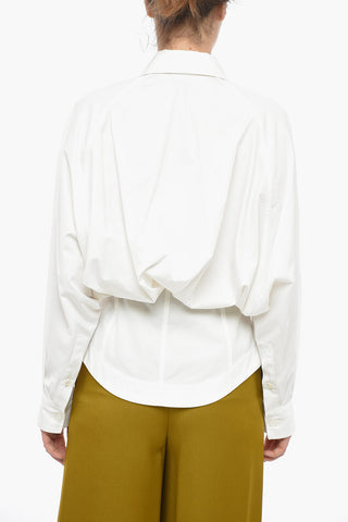 Cotton Blend Shirt with Batwing Sleeves