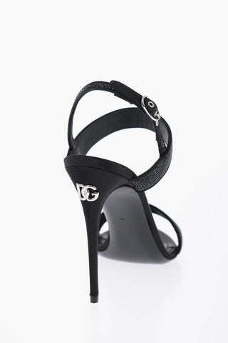 Sandali In Satin KEIRA Con Strass 11 cm