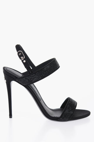 Sandali In Satin KEIRA Con Strass 11 cm