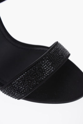 Sandali In Satin KEIRA Con Strass 11 cm
