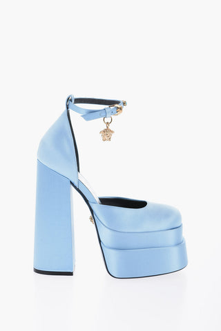 Jewel Strap Satin Platform Pumps 16cm