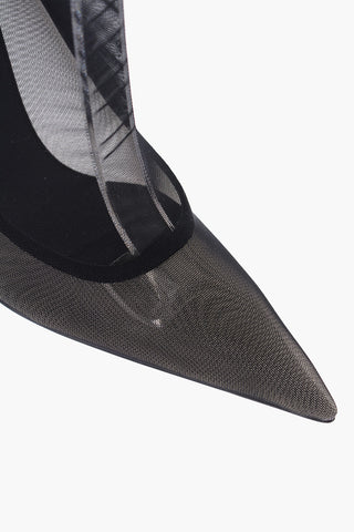 Stivaletti In Mesh Elasticizzata Con Punta Stretta 11cm