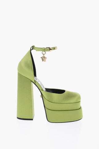 Jewel Strap Satin Platform Pumps 16cm