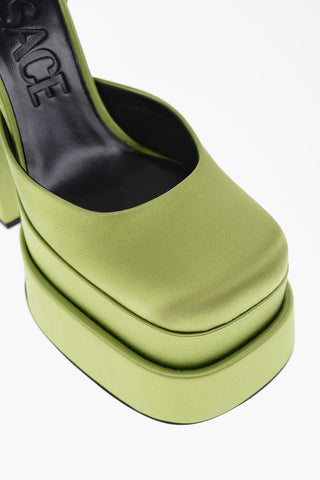 Jewel Strap Satin Platform Pumps 16cm