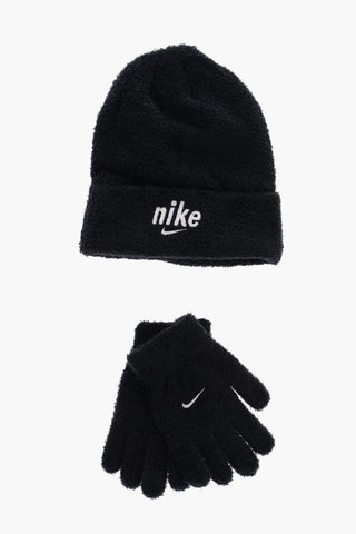 Soft Furry Fabric Gloves and Beanie Set