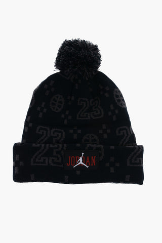 AIR JORDAN Embroidered Beanie with Pom Pom