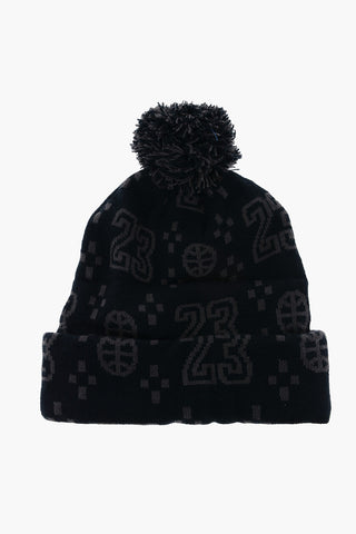 AIR JORDAN Embroidered Beanie with Pom Pom