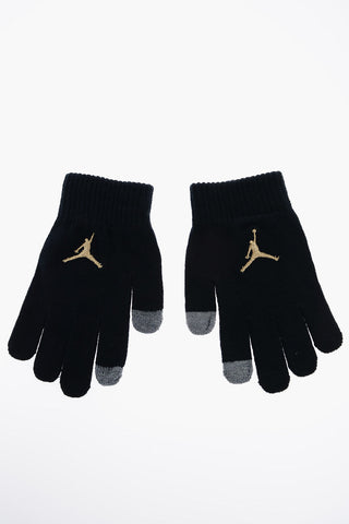 AIR JORDAN Golden-Effect Logo Gloves and Beanie Set