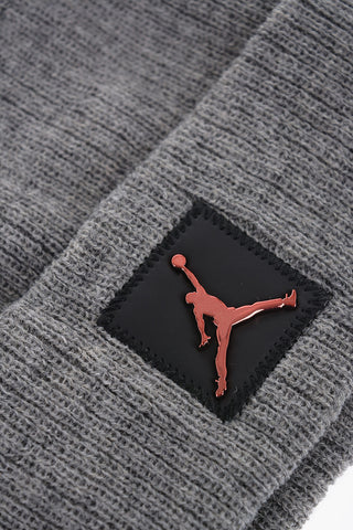 AIR JORDAN Set Beanie a Coste e Guanti con Logo a Contrasto