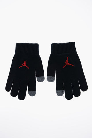 AIR JORDAN Set Beanie a Coste e Guanti con Logo a Contrasto