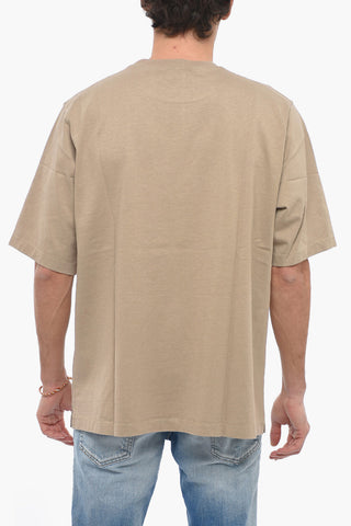 T-Shirt Girocollo SURF BOARD con Logo in RIlievo e Maxitasca