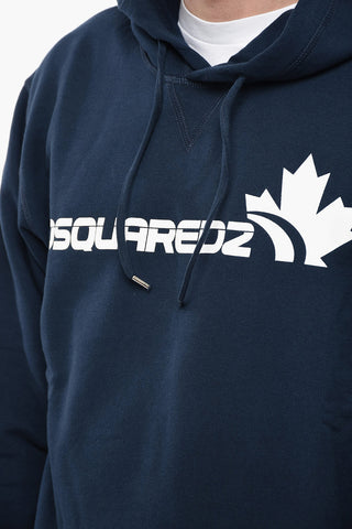 Felpa Hoodie Cool Fit in Cotone Garzato con Logo
