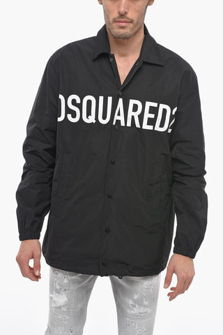 Nylon COACH Overshirt with Printed Maxi Logo