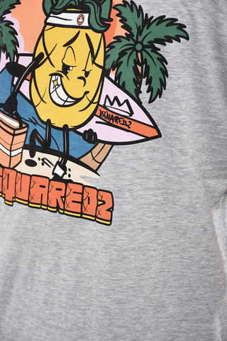 Crew Neck Cotton Blend Cool Fit T-Shirt with Print