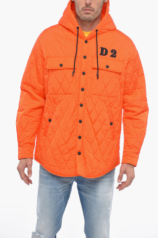 Quilted Nylon Jacket with Hood