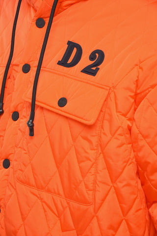 Quilted Nylon Jacket with Hood