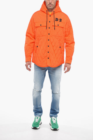 Quilted Nylon Jacket with Hood