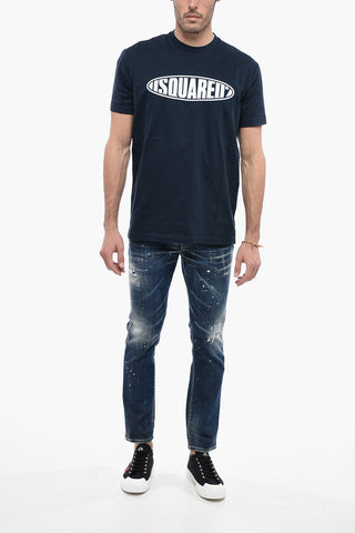 Crew Neck SURF BOARD T-Shirt with Embossed Logo