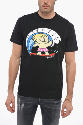 Crew Neck SURFING Cotton T-Shirt