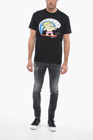 Crew Neck SURFING Cotton T-Shirt
