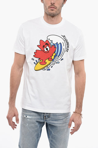 Crew Neck SURFING Cotton T-Shirt
