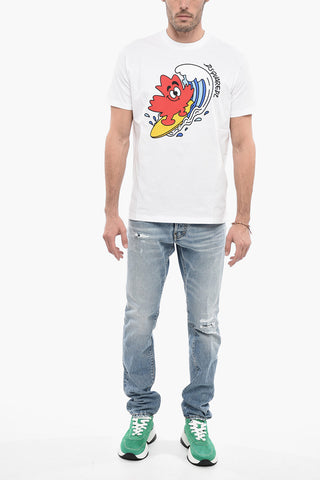 Crew Neck SURFING Cotton T-Shirt