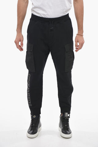 Side Zipped Cargo Sweatpants with Embossed Logo