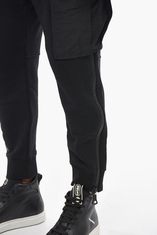 Side Zipped Cargo Sweatpants with Embossed Logo