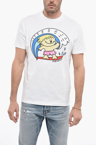Crew Neck SURFING Cotton T-Shirt