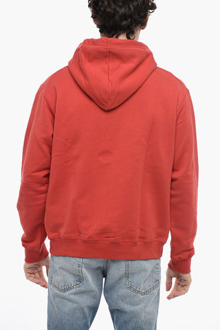Felpa Hoodie in Cotone Garzato con Logo Frontale