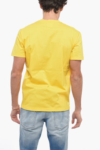 Crew Neck Cotton T-Shirt with Printed Logo