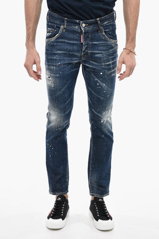 5 Pocket Skater Fit Denims with Sketch Effect Print 16cm