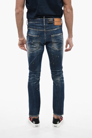 5 Pocket Skater Fit Denims with Sketch Effect Print 16cm