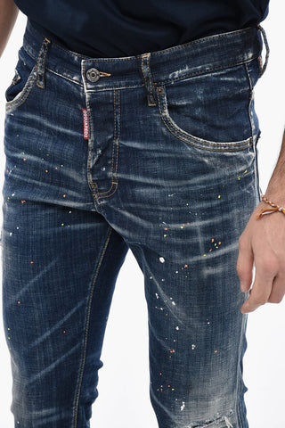 5 Pocket Skater Fit Denims with Sketch Effect Print 16cm